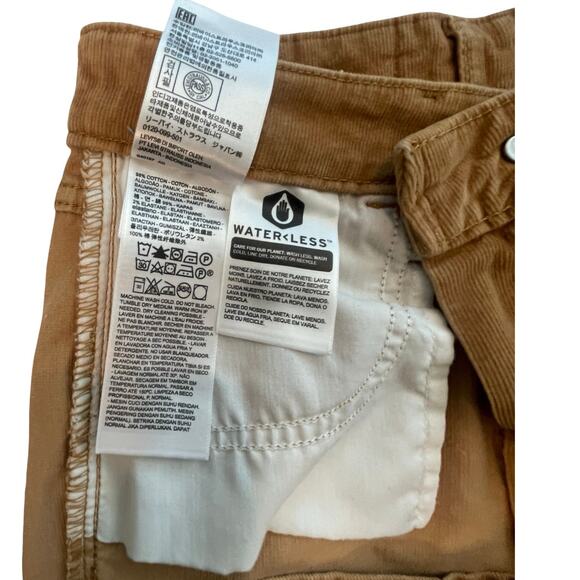 Levi's 721 Corduroy High Rise Button Fly Skinny Ice Coffee Brown Jeans Waist 26 - Picture 6 of 10